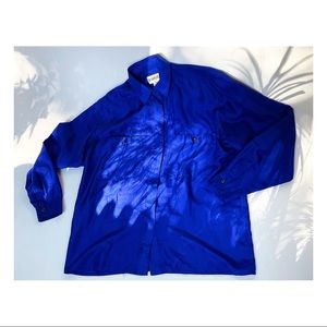 ✨VINTAGE✨ 100% Silk ✨ Maggie Jana ✨Royal Blue Shirt